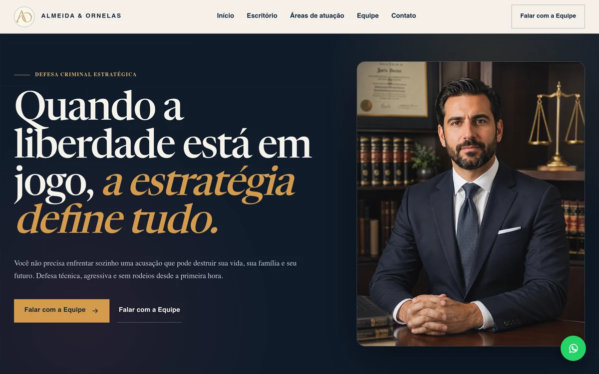 Página inicial do projeto Almeida & Ornelas